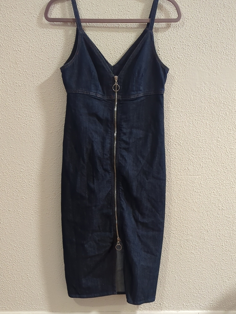 7 For All Mankind Denim Sleeveless Zip Front Denim Dress Size Small